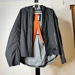 ADIDAS rain jacket w/ ORANGE suspenders